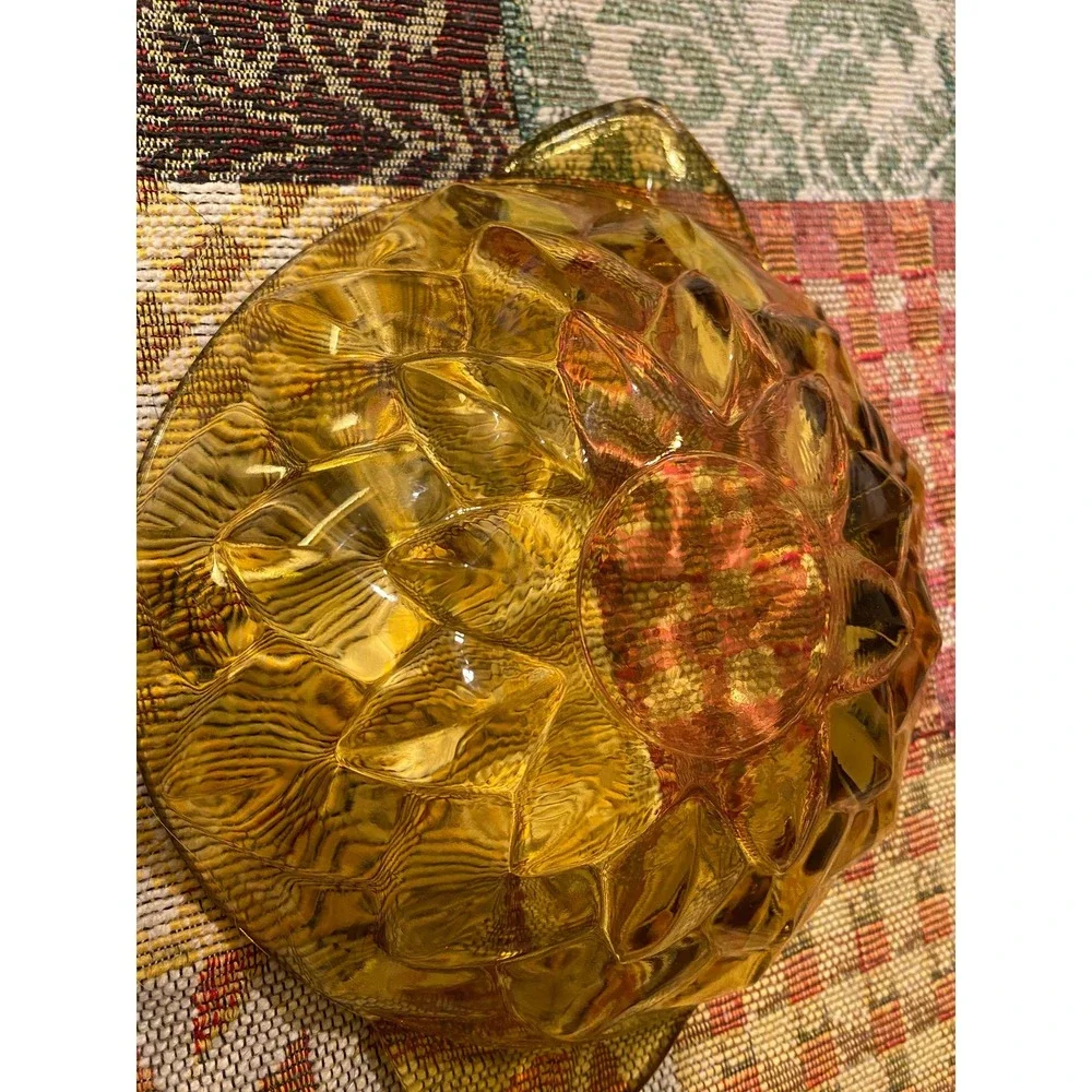 Vintage Amber Depression Glass Candy Dish